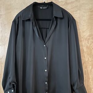 Black Zara button shirt L